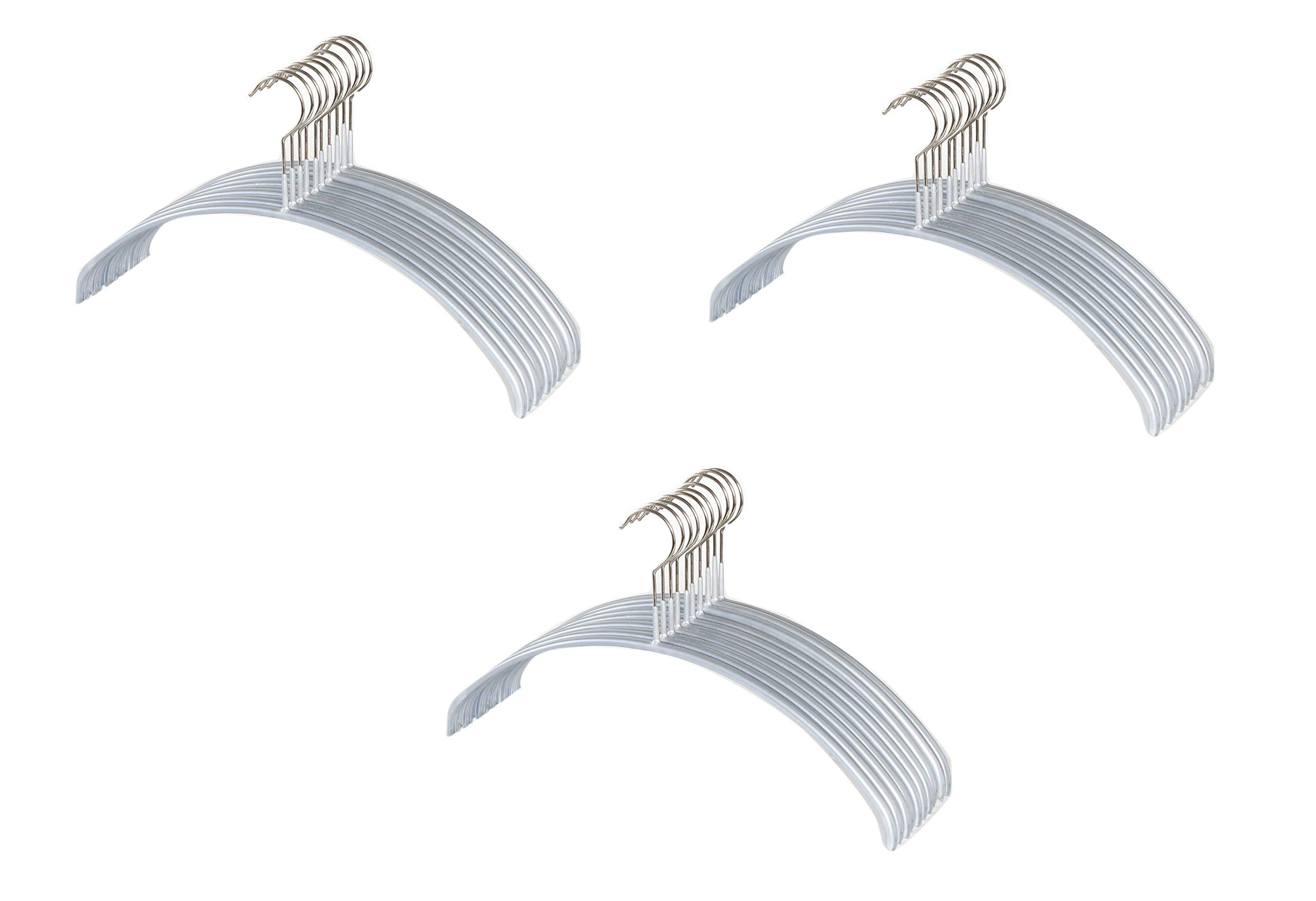 

MAWA Body Сделано по гарантии Нескользящие вешалки, Германия, Набор из 30 штук, Серебристый, 111510, 10 лет