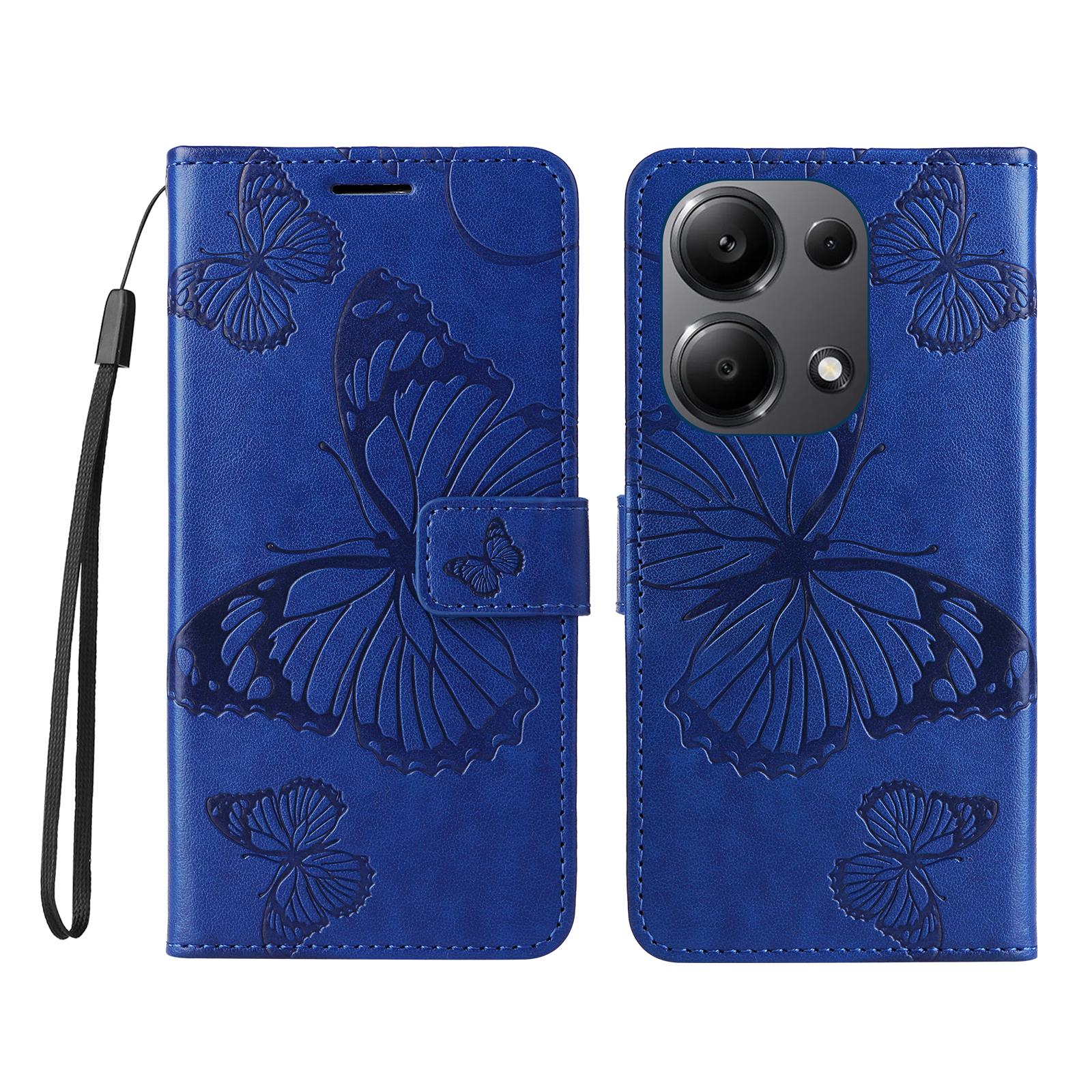 

For Xiaomi Redmi Note 13 Pro 4G/Note 14S 4G/Poco M6 Pro 4G Wallet Case Floral Butterfly Imprinted Leather Phone Cover Stand A