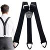 Y-Back Work Suspenders for Men Adjustable Elastic Trouser Pants Braces with Strong Clips for Outdoor Hiking Daily Office Work