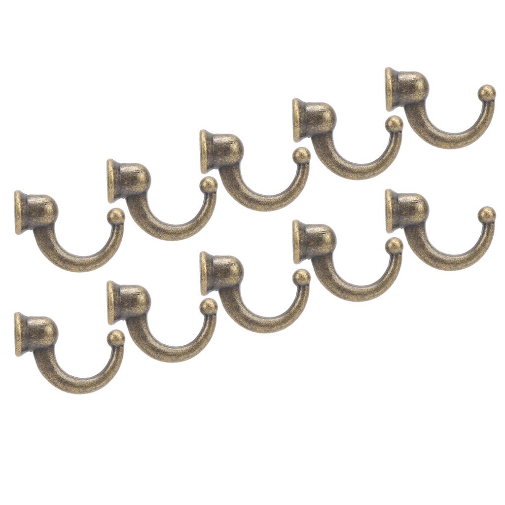 10Pcs Curtain Tie‑Backs Anti‑Rust Sturdy Convenient Tassel Hooks for Coat Clothing Keys Towe