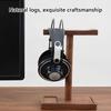 Walnut Headphone Stand Universal Desktop Holder for Gaming Headsets Solid Wood Craftsmanship with Storage Base