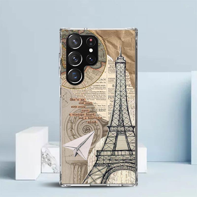 World Map Travel Plans Phone Case For Samsung Galaxy S24 S25 Edge S26 Ultra S22 S23 Plus S21 + S20 FE Soft TPU Back Cover Galaxy