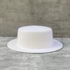 Autumn And Winter New White Light Board Wool Top Hat Women'S Versatile Flat Top Width Along The British Fashion Simple French Felt Hat