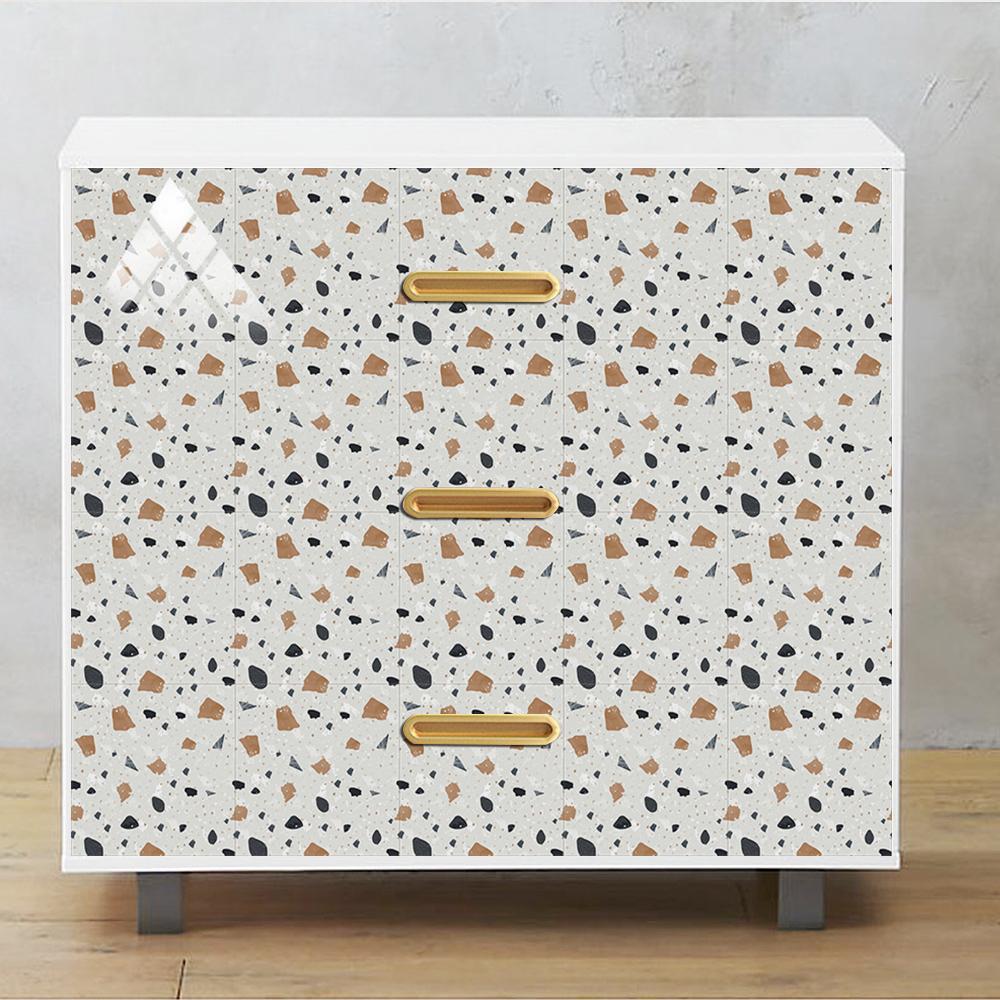 10ks Nálepka na mramorové teracové dlaždice Kuchyňský backsplash Olejotěsná skříňka Umyvadlo Slupka &; Stick vodotěsné umělecké samolepky na zeď