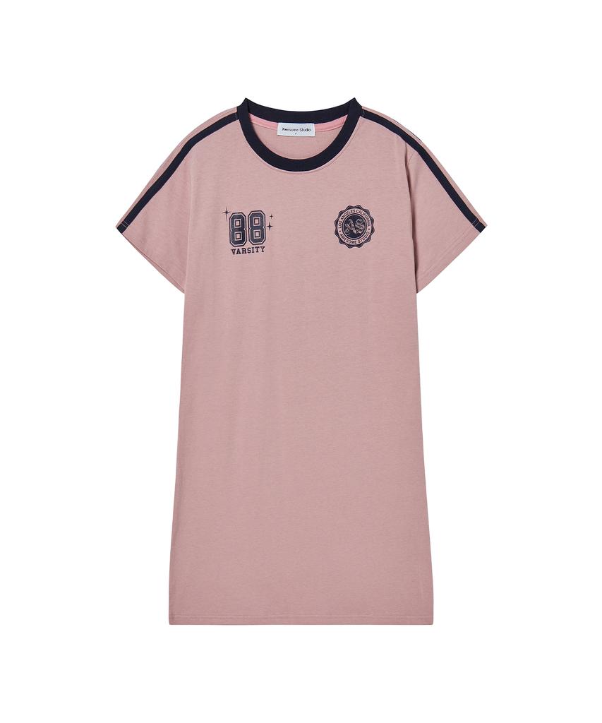 Awesome Studio Football Line Color Block Dress Indigo