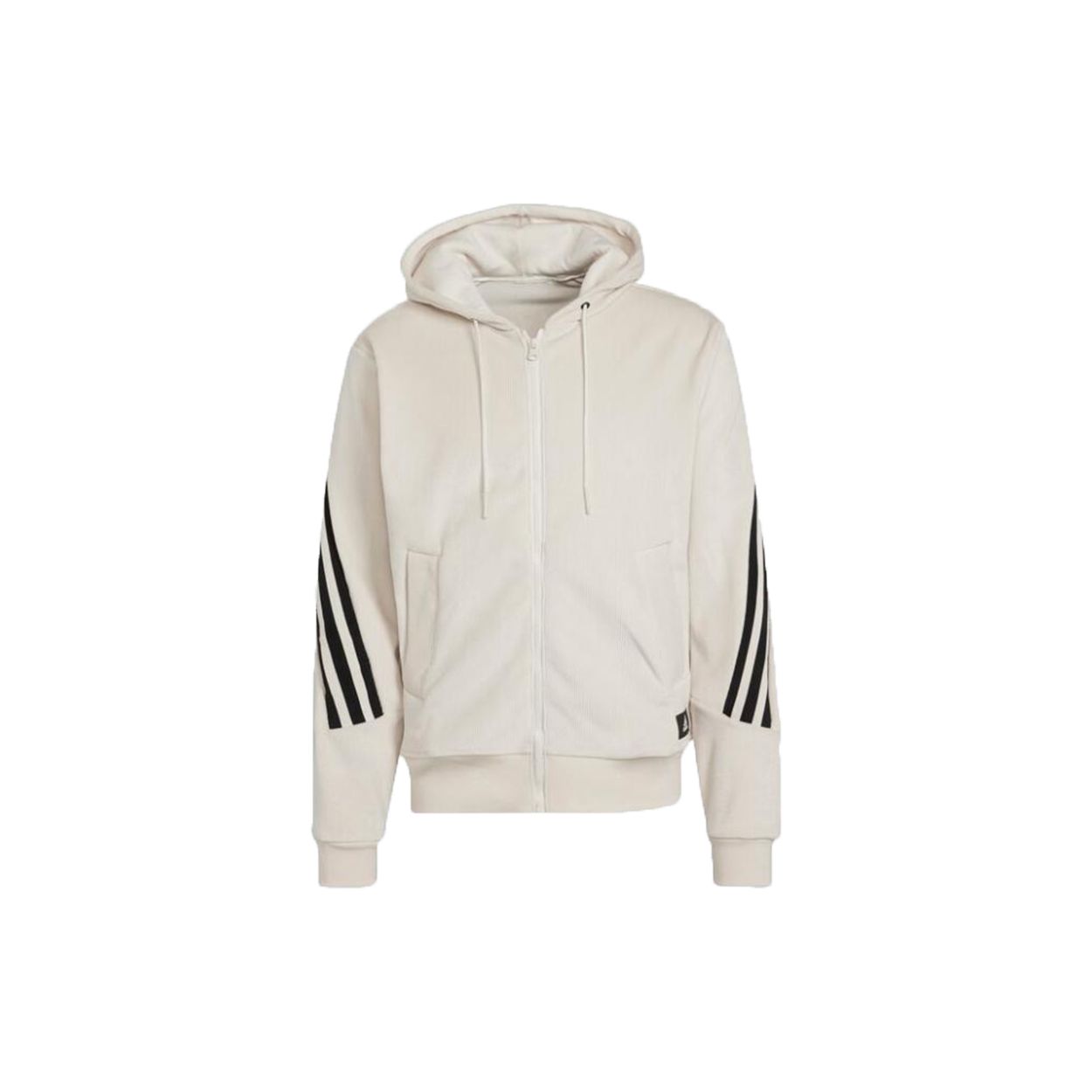 adidas Originals Men s Creamy White Velvet Full-Zip Hooded Jacket H47895 XXL