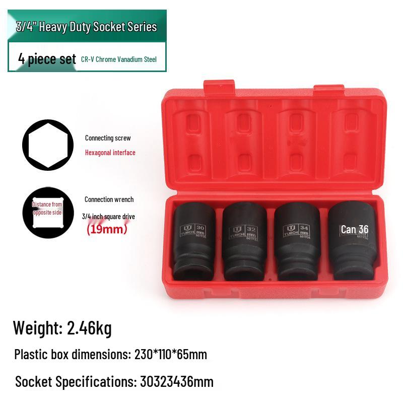 Heavy Duty 1/2" Electric & Pneumatic Hex/Torx Socket Set for Extended Wind Gun & Wrench
