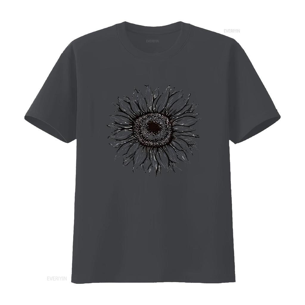 Women s T Shirt  Sunflower Loose Summer Tops White 2X Large vintage Washed homme streetwear Unisex Top For Everyday Wear