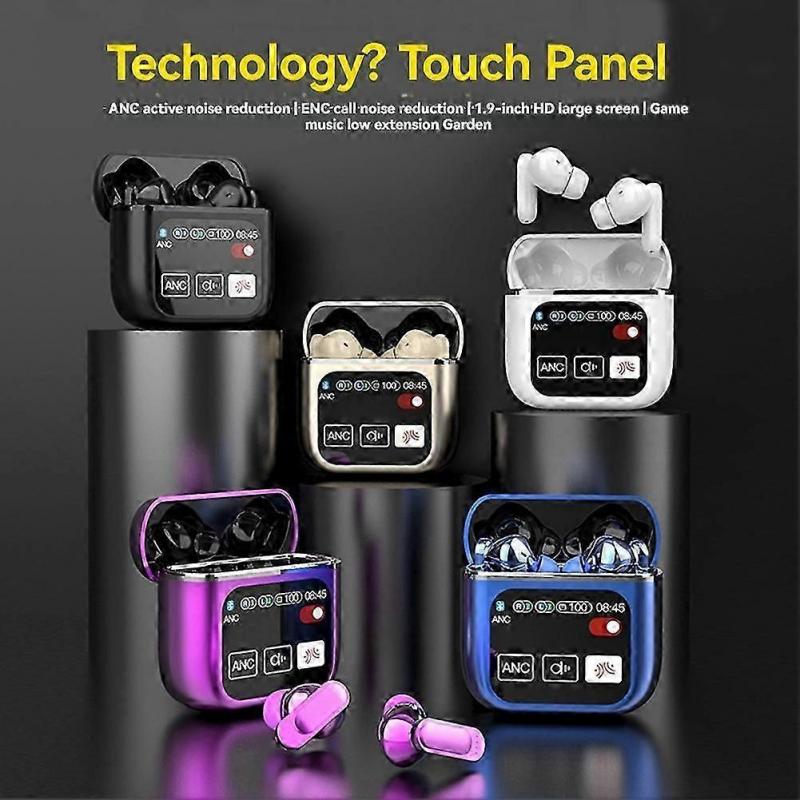 Wireless Noise Cancelling Earbuds Bluetooth 5.4 Bass Stereo Earbud+LED Power Display Charging Case Waterproof Sport A
