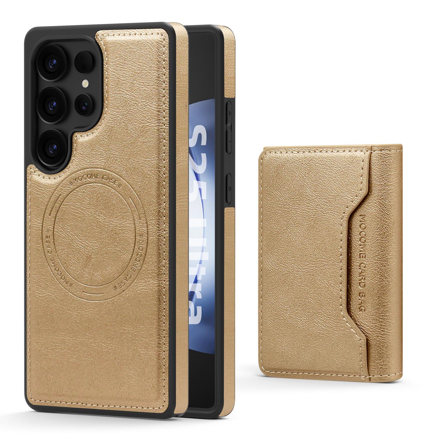 

Знімний шкіряний чохол для телефону Samsung S22 S23 S24 S25 Plus Ultra S24 FE Cover із магнітною підставкою та тримачем для карток. Samsung S23 золотий