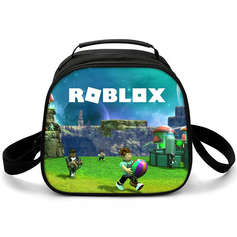 Lunch Bag Primary School Picnic Bag Round Ice Pack Rob Ross Printed Shoulder Portable Cartoon Meal Bag