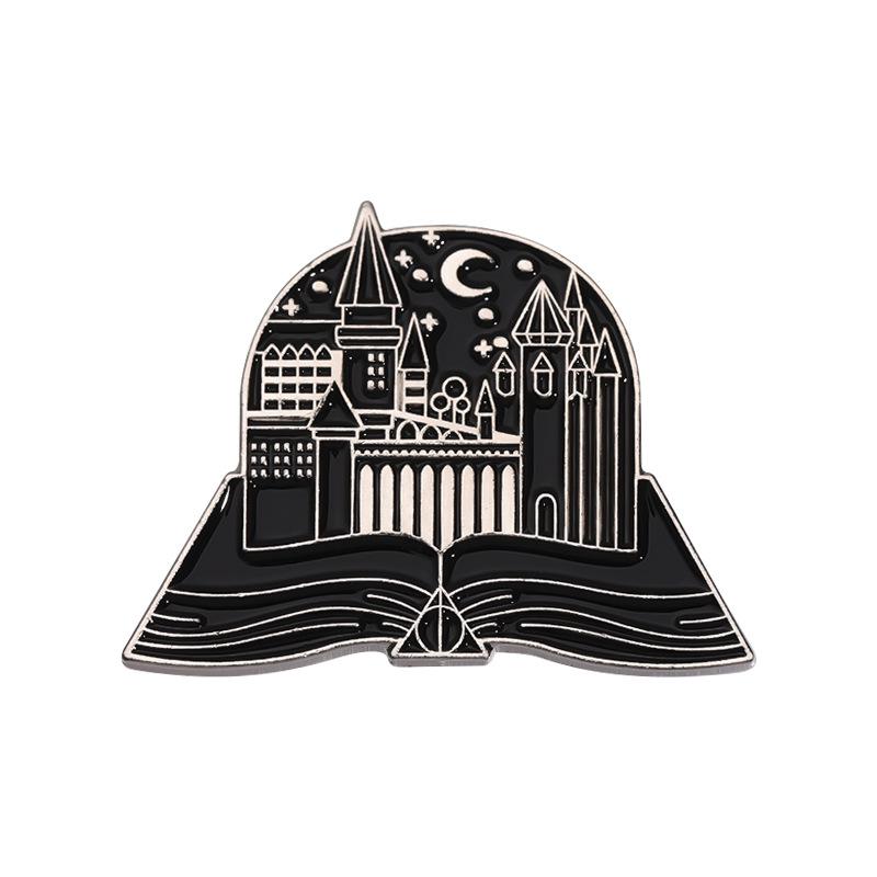 

Изысканная мультяшная брошь с очаровательным дизайном замка и книги для моды и декоративных целей