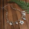 Retro ethnic style imitation turquoise cow head collarbone necklace female western cowboy style hat necklace