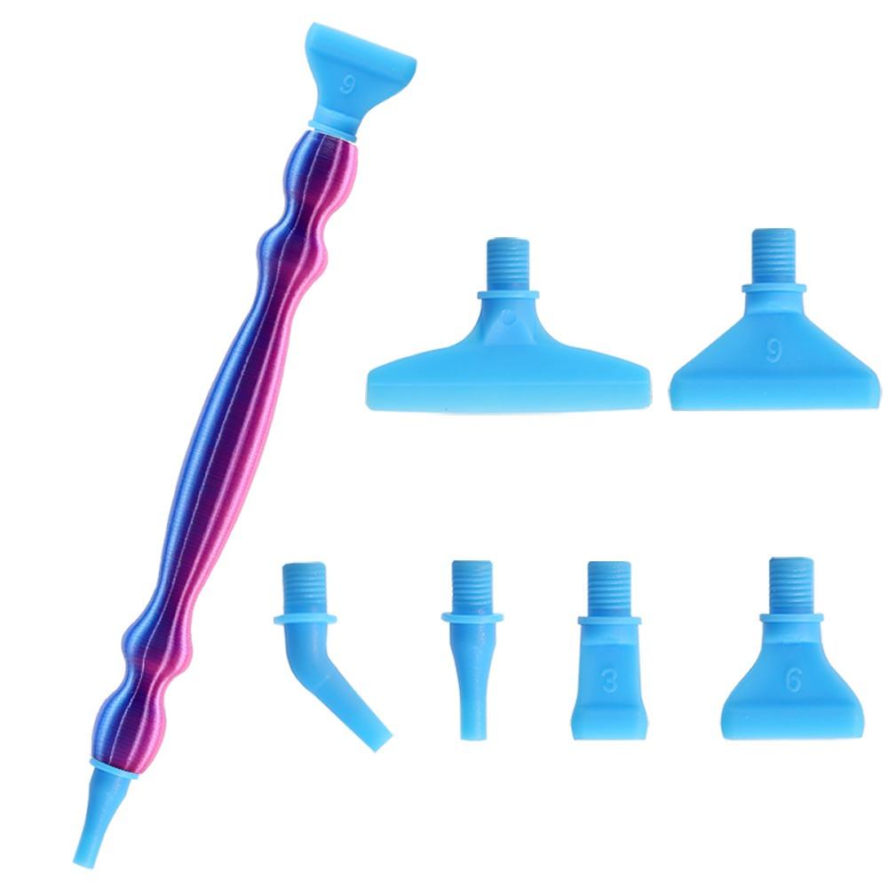 

DIY Craft Point Drill Pens Embroidery Nail Art Pen Practical 5D Diamond Painting Pen for Nail Art Blue purple-6 Heads