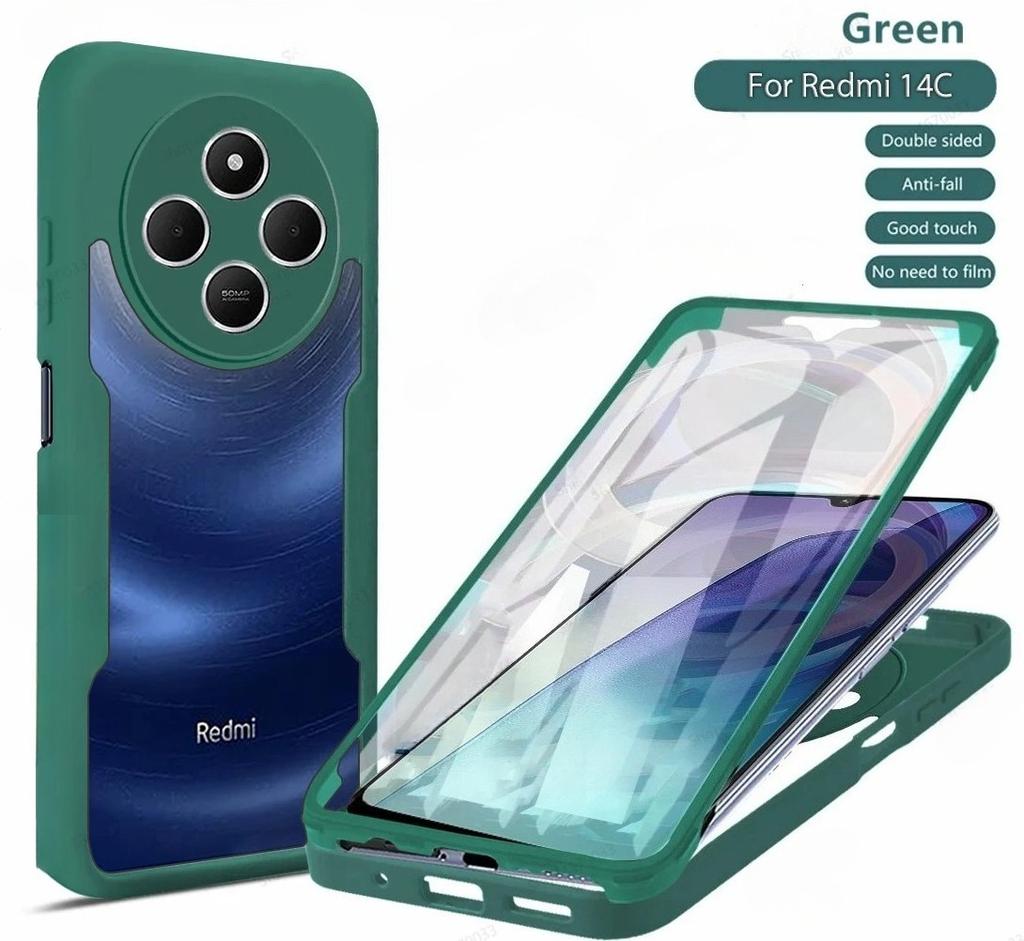 3IN1 360° Screen Protector Transparent HD Case For Redmi A5 A4 A3 A3 Pro 14C 4G Shockproof Soft Silicone Bumper Phone Back Cover