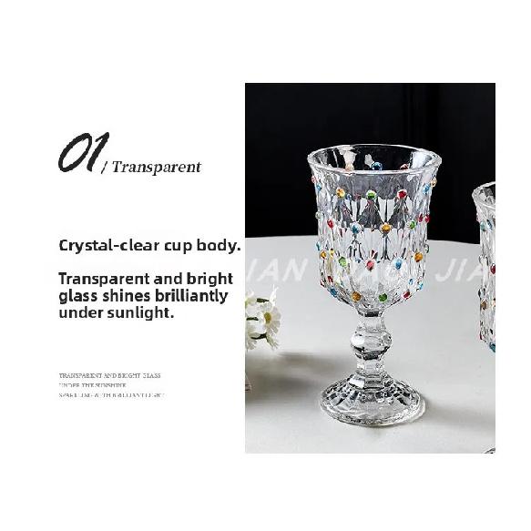 Elegant Glass Champagne Cup Set Creative Hand-Painted High-Aesthetic Value Red Wine Glasses French Style Beverage Accessories