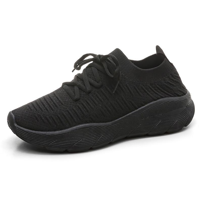 Breathable Flying Fabric Sports Running Shoes, Versatile and Casual Thick-soled Shoes