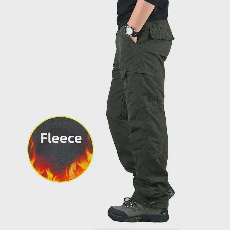 Men's Thick Velvet Cotton Trousers - Warm, Casual, Large Size, Autumn & Winter