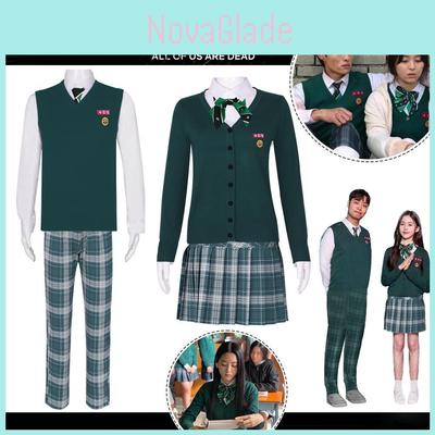 Costume d'uniforme scolaire Cosplay All Of Us Are Dead Pour Hommes Et Femmes Parfait Pour Halloween Ou Fêtes À Thème