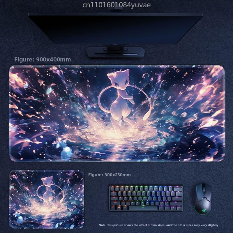 Classic Cartoon Anime Pokémon Pikachu Mewtwo Eevee Leather Mouse Pad Lucario Squirtle Gardev Keyboard Pad Large Game Table Mat