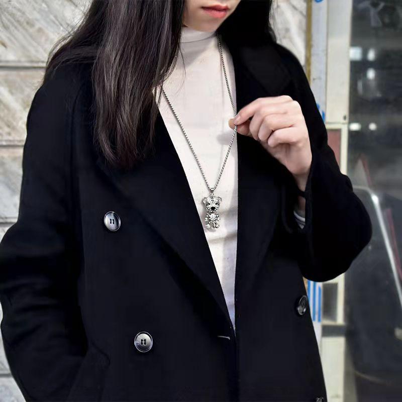 

Чувство дизайна не меркнет, милое, полное бриллиантов, ожерелье с тигром, тренд унисекс, длинная цепочка для свитера.