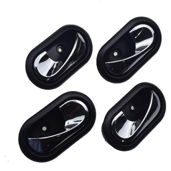 Chrome Black 4Pcs Interior Door Handles Front Rear Left Right For 2012-2016 Renault Logan Duster 8200733848,8200733847