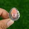 Pear Natural Rhodochrosite 925 Sterling Silver Mother Multi Stone Ring Jewelry