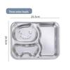 Children's 3-Compartment Stainless Steel Dinner Plate