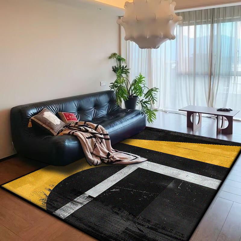 Tapis abstraits style nordique pour salon, décoration moderne, tapis de maison, tapis de chambre à coucher luxe léger, tapis antidérapant lavable