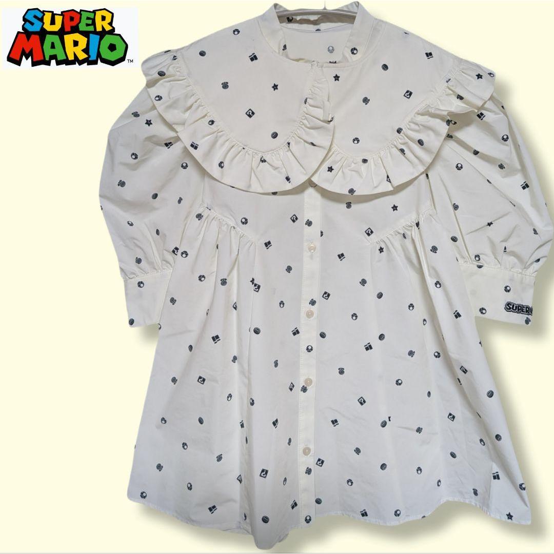 Sold out [Super Mario limited item] Blouse with dot pattern collar Lily Brown