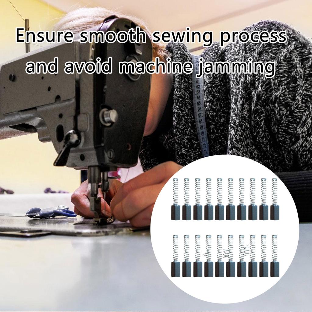 10Pcs 250W Sewing Machine Motor Carbon Brushes 5x12mm Carbon Brushes Replacement for Houeshold Sewing Machine Accessory