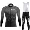 Quick-Dry Cycling Jersey Set Long Sleeve Road Bike Outfit Men Women Tour De France Style