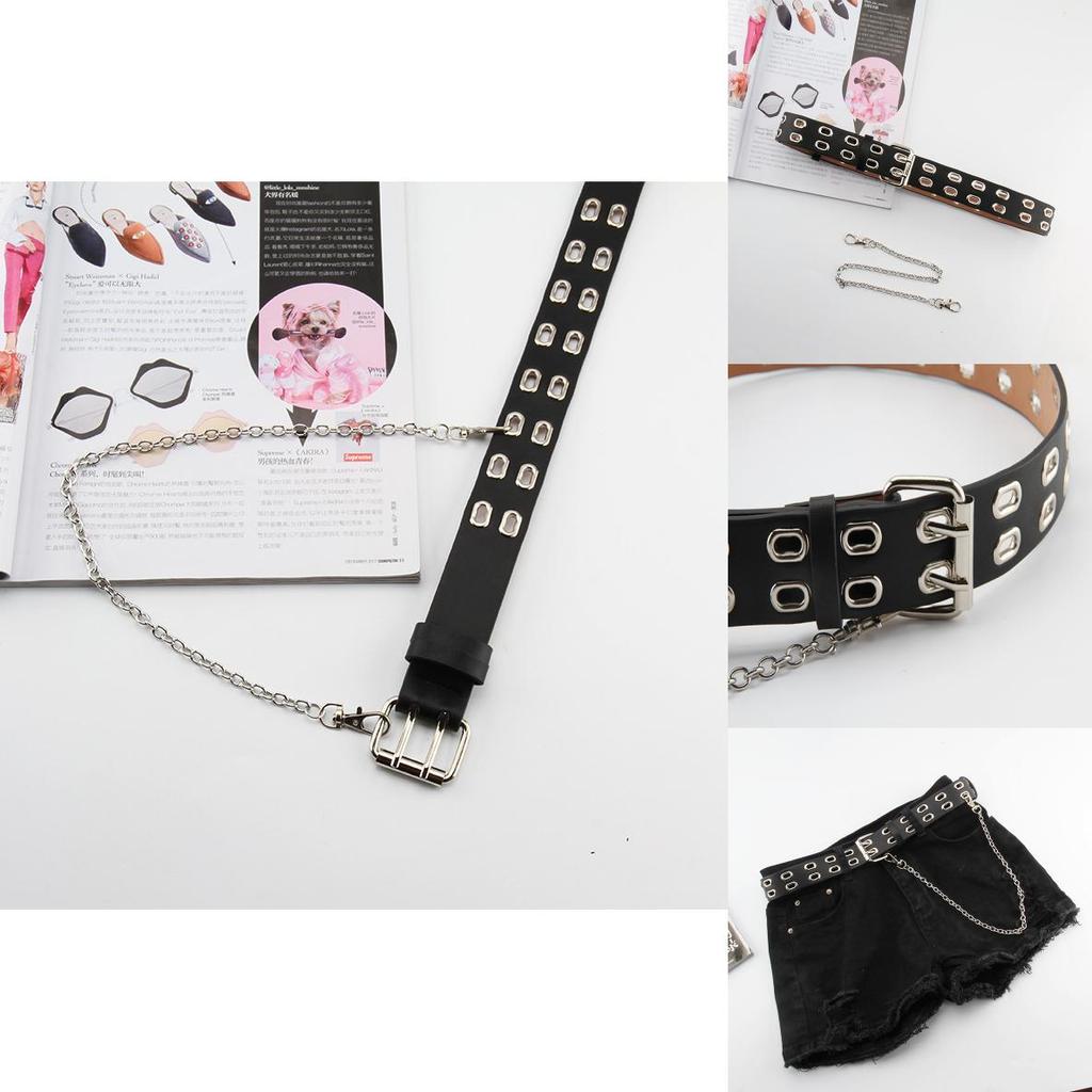 Korean Fashion Chain Belt With Iron Buckle For Jeans And Skirts Suitable For Streetwear Looks
