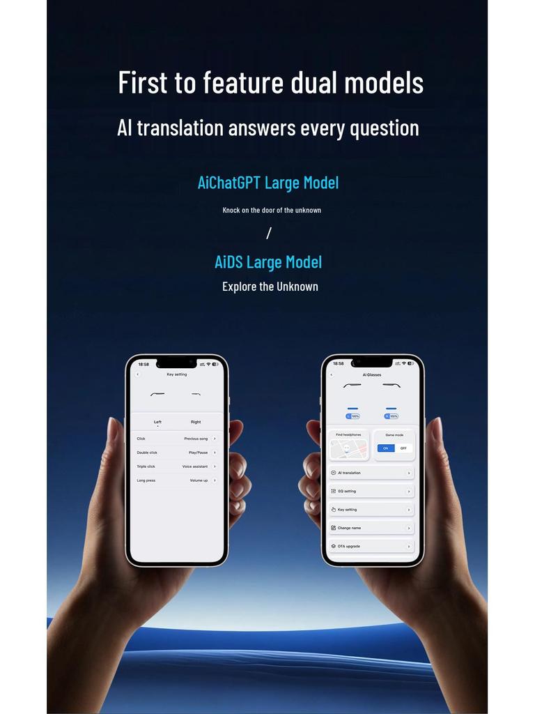 KI-gestützte photochrome Bluetooth-Smartbrille: Übersetzung, Multifunktionales Fahren, Drahtlose Audioübertragung.
