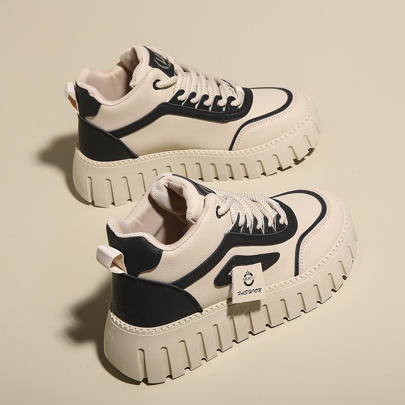 Fleece Sports Cotton Shoes Women's New Winter Thick Soft Sole High Top Leather Surface Two Cotton Break