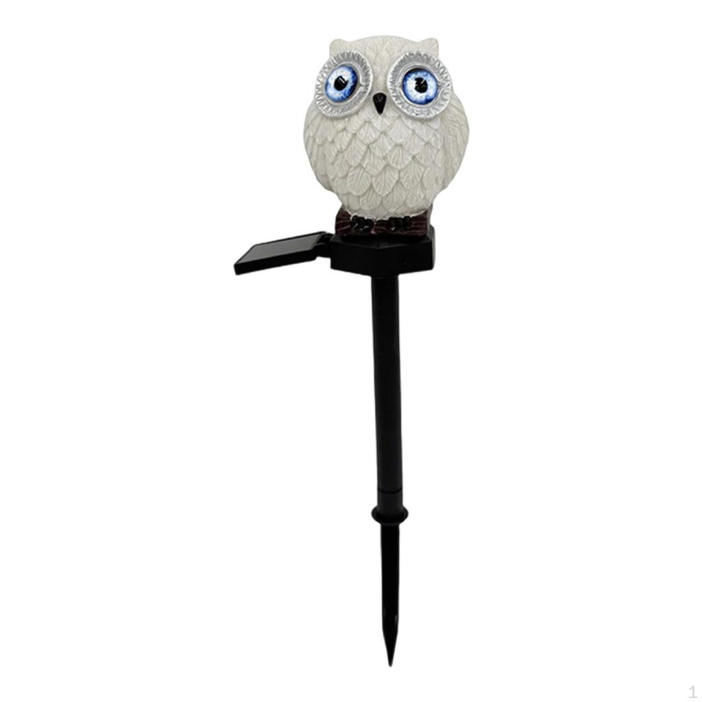 Outdoor Solar Pathway Light Garden Stake Animal Statue Ornament Landscaping Lamp Owl Figurine Warm