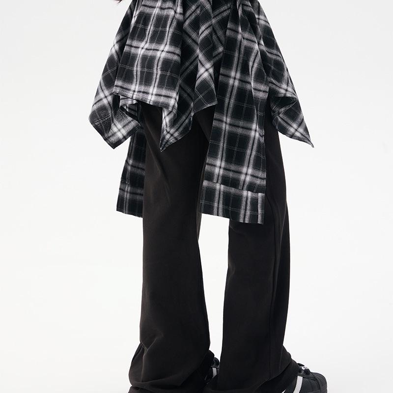 

Женские осенние 2025 года ретро клетчатые юбка с расклешенным низом вязаные брюки 120 чёрный