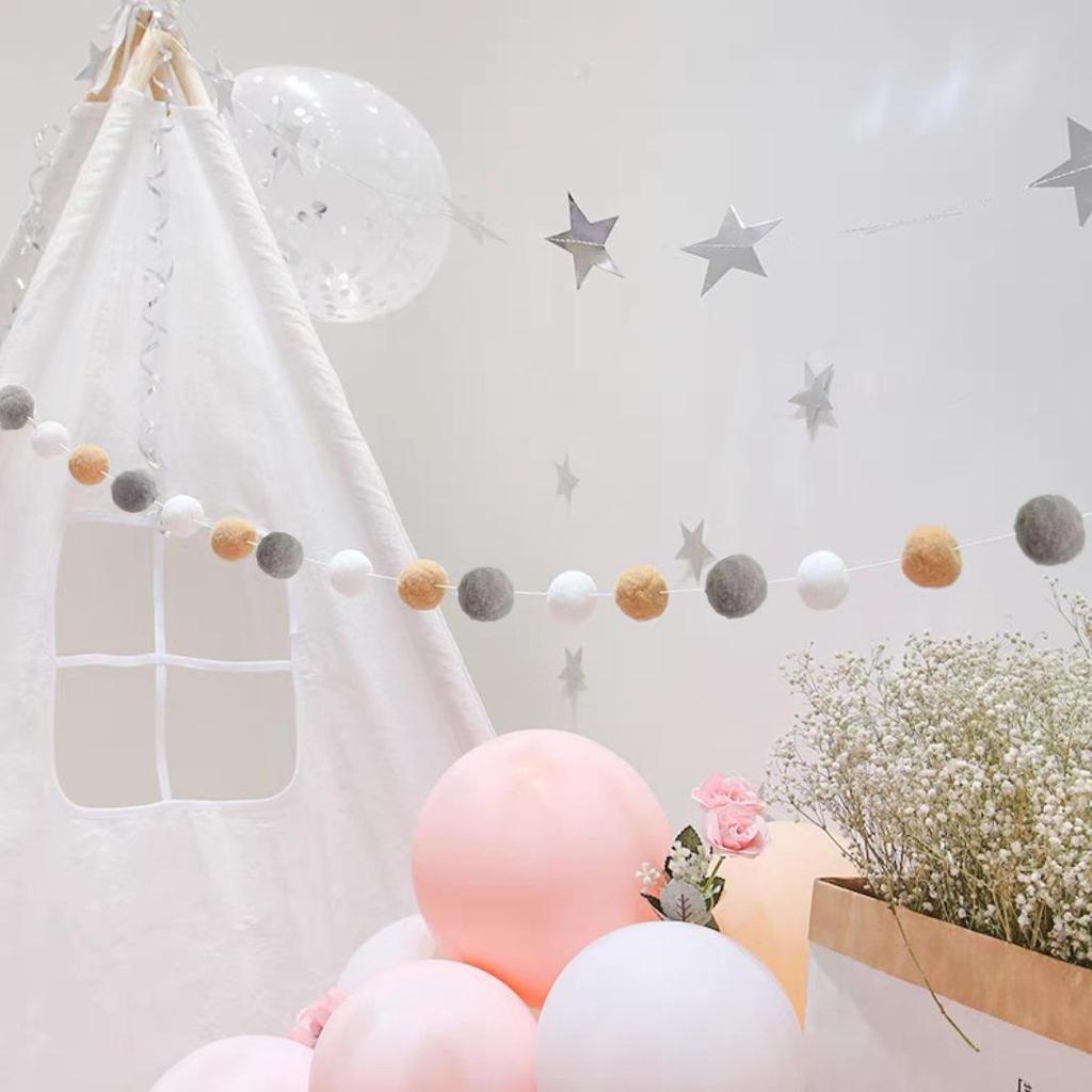 Macaron Color Ball Banner: Children's Room and Festival Hanging Decor