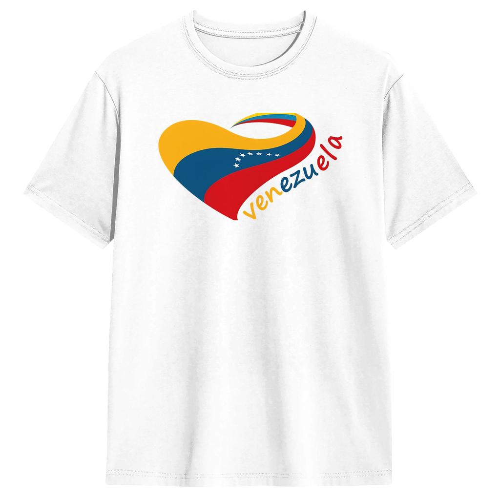 Unisex Heart Of Venezuela T Shirts  Cotton Tops Summer YK Funny Short Sleeve TShirt Crew Neck Harajuku Casual Tee Shirt