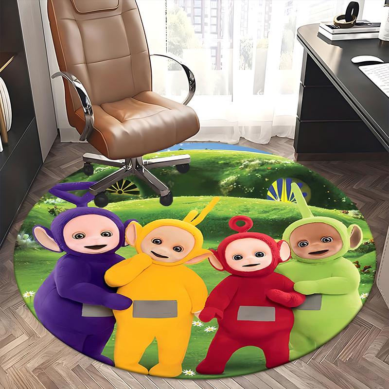 Teletubbies,Tinky Winky Chair Mat Round Rug Office Carpet, Machine Washable, Non Slip, Suitable for Living Rooms, Bedrooms