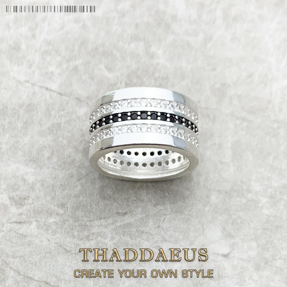 Entenity Ring Schwarz & Weiß Pavé, Europäischer Stil Glamour Mode Guter Schmuck Für Frauen Geschenk In Kupfer 8 white
