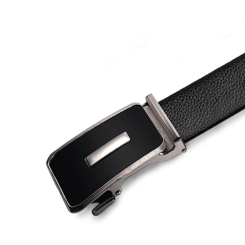 Business Belt Men's Genuine Leather Automatic Buckle Casual Men's Belt Cowhide Versatile Formal Casual Trousers Men's Middle Aged and Young Men