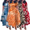 Damen neues beliebtes Mode-Temperament Schnürung Afrikanisch Große Größe Sanzhai Große Größe Dicke mm Damen langes Kleid