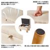 Aibiju Linen Fabric Ottoman with Low Storage Stool with Natural Wood Footstool with Weight Capacity Suitable for Living and Under-Desk Footstool,
