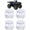 4ks krytů středového náboje kola pro pneumatiku ATV, kryty náboje kola proti prachu kompatibilní s 8palcovými 10palcovými 12palcovými 14palcovými hliníkovými koly ATV Quad