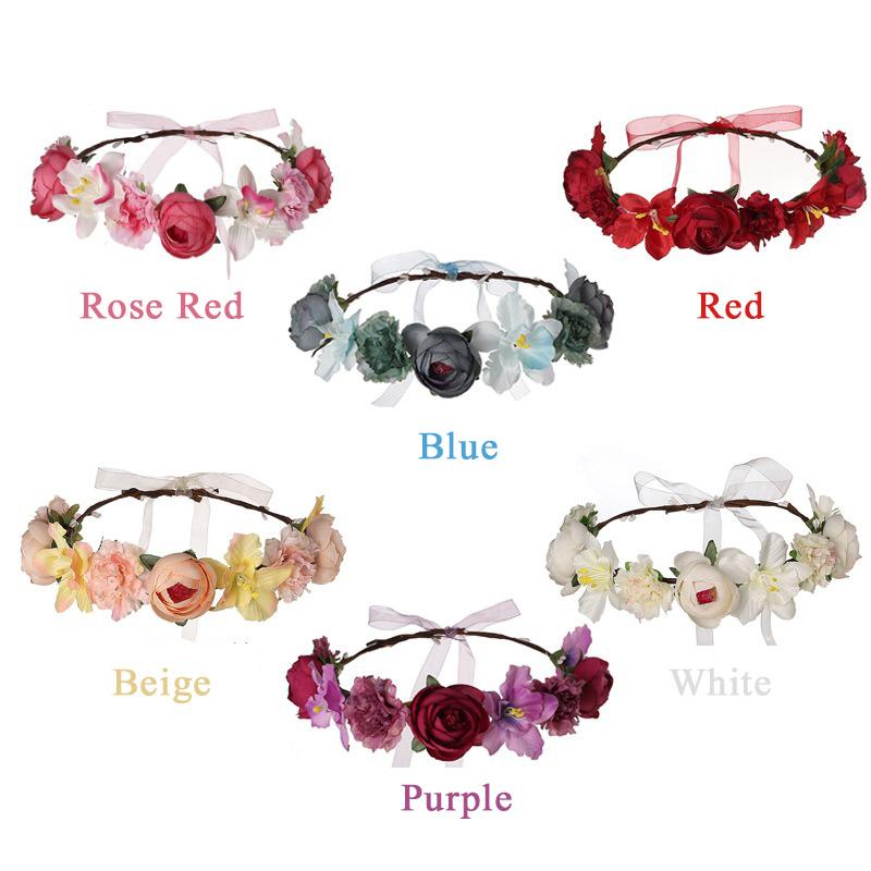 Braut Boho große Blume Stirnband Girlande Festival Hochzeit Krone Reben Haarband