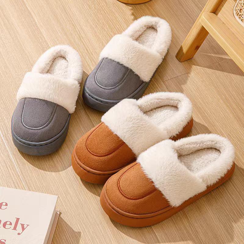 Pantofole Invernali da Donna in Cotone Antiscivolo per Interni - Comode, con Suola Spessa, Calde per Coppie