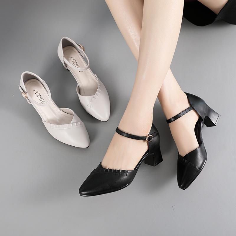 Mode Damen Schuhe Sandalen Freizeitschuhe Lady Grace 2024 Sommer Neu Mode Spitz Superfeine Faser Gummi Rutschfest Atmungsaktiv