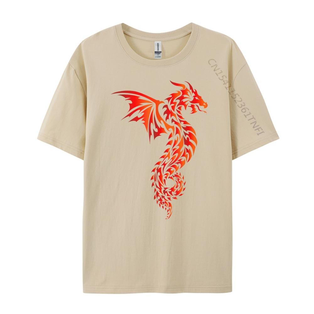 Dragon Tribal Mythical Legendary Creature Folklore Blue And White Graphic T Shirts Men's Clothing Funny