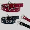 Women's Punk Style Star Rivet Leather Belt - Multi-hole Wide Waist Belt for Jeans